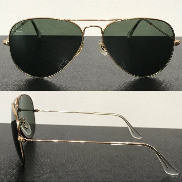 Ray Ban Aviator Classic Polished Gold Black With Case - Picture 1 of 16